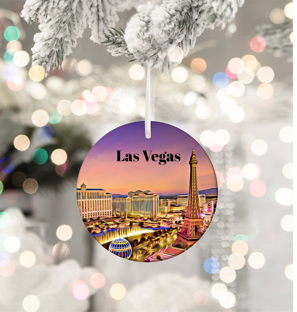 Las Vegas Christmas Ornament, Nevada Vacation Keepsake, Tree Decor