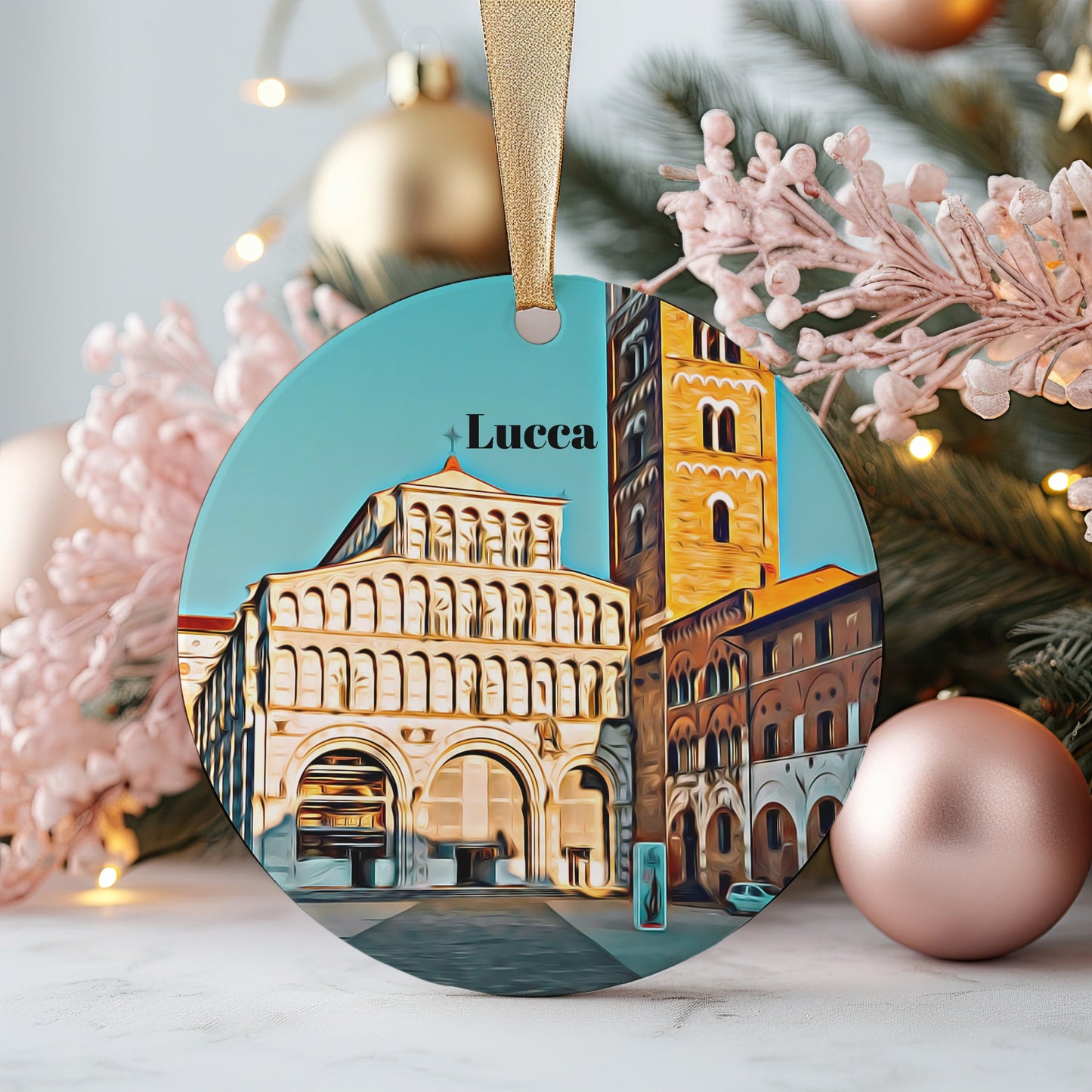 Lucca Christmas Ornament, Christmas Gift, Lucca Gift, Lucca Travel, Christmas Decor, Lucca Souvenir, Travel Gift, Tree Ornaments