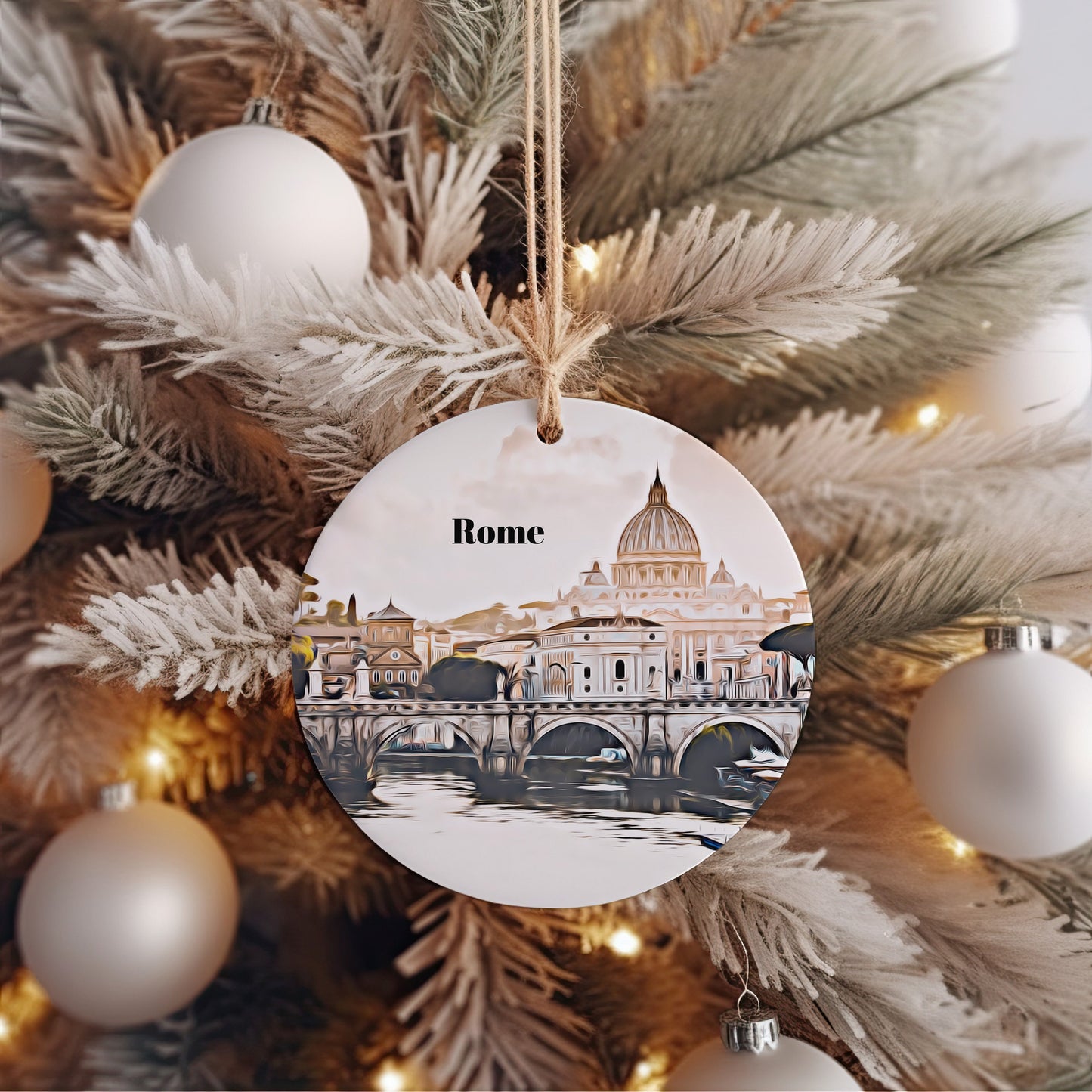 Rome Christmas Ornament, Christmas Gift, Rome Gift, Rome Travel, Christmas Decor, Rome Souvenir, Travel Gift, Tree Ornaments
