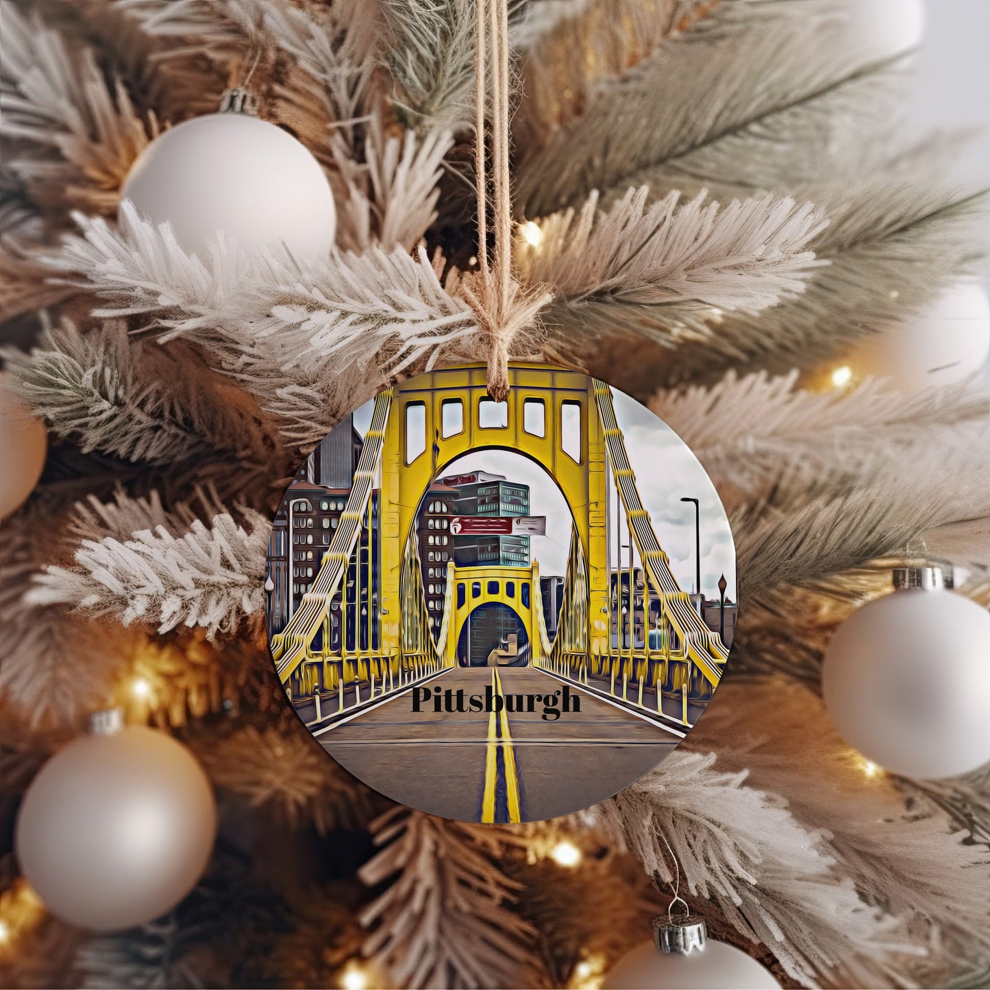 Pittsburgh Ornament, Christmas Ornament, Pittsburgh Gift, Christmas Gift, Pittsburgh Christmas, Pittsburgh, Pittsburgh Travel