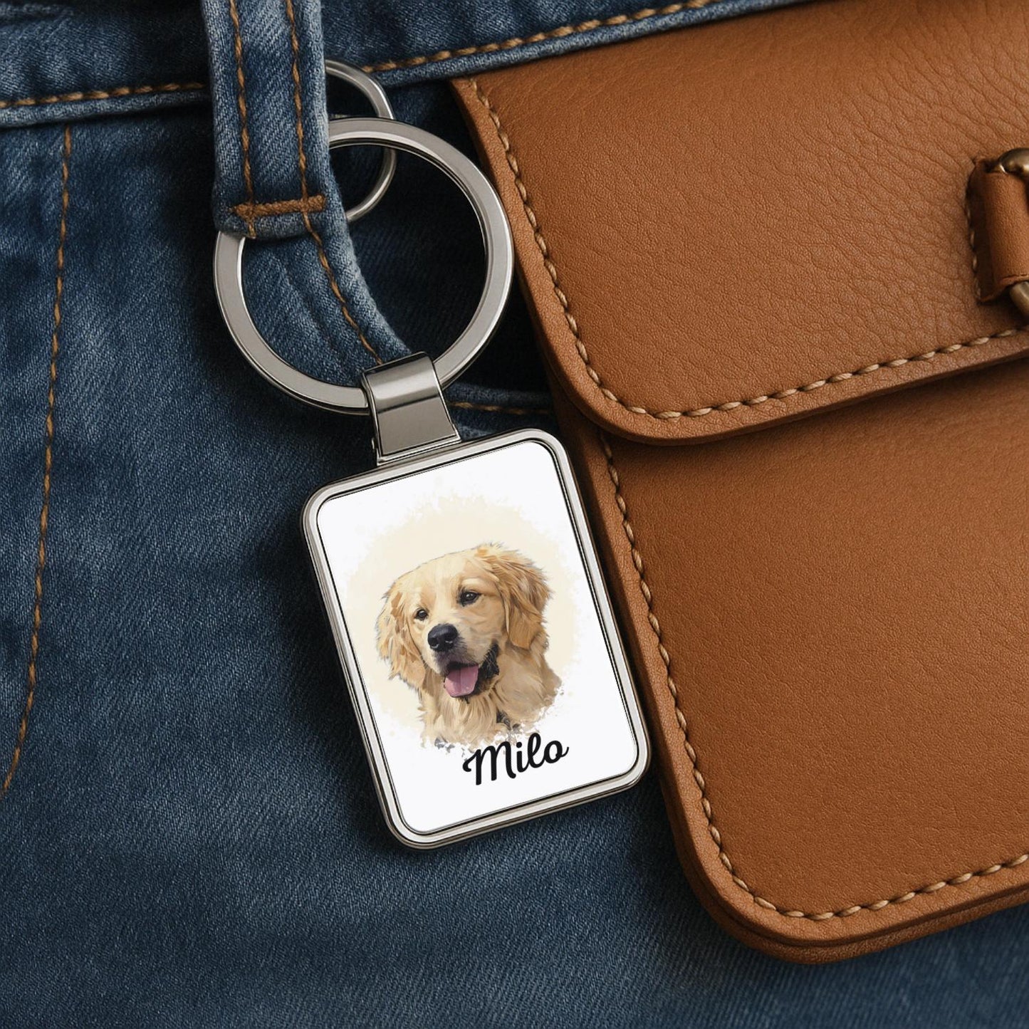 Personalized Pet Keychain, Custom Pet Keychain, Watercolor Pet Portrait, Pet Memorial Gift, Dog Keychain, Gift for Pet Lovers, Pet Gift