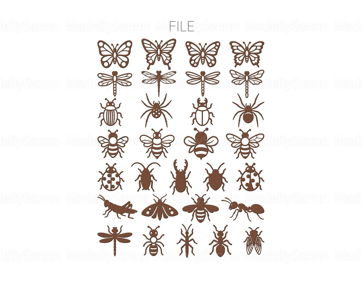 Insect SVG Bundle, Butterfly Svg, Dragonfly svg, Silhouette Svg, Insects Silhouette Svg Designs, Laser Cut Svg, Glowforge Svg, Wall Art