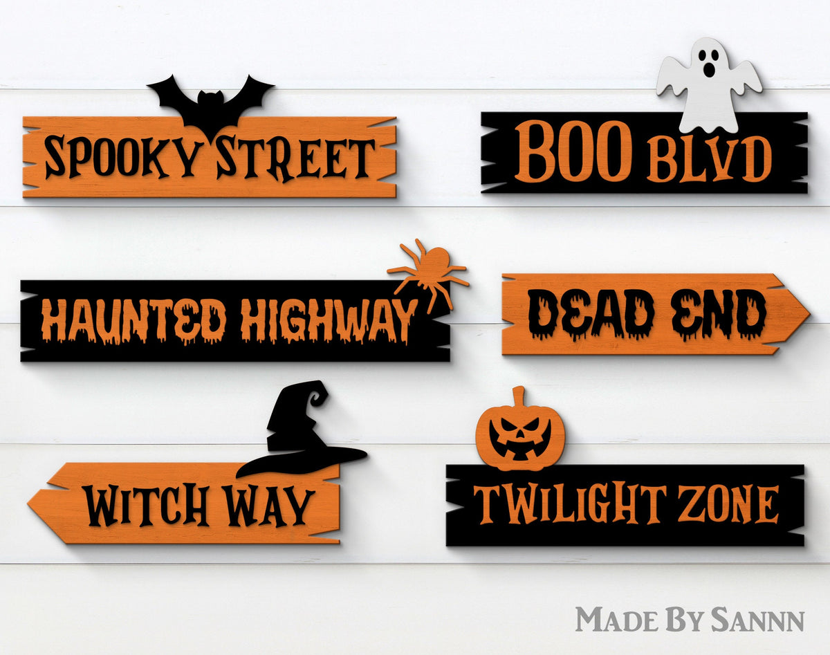 Halloween Street Signs Svg, Halloween Sign Svg, Halloween Decor Svg, Wood Street Signs, Road Sign, Halloween  Svg, Spooky Street