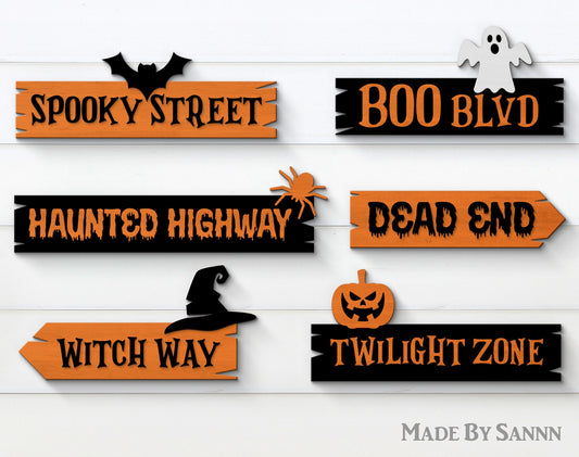 Halloween Street Signs Svg, Halloween Sign Svg, Halloween Decor Svg, Wood Street Signs, Road Sign, Halloween  Svg, Spooky Street