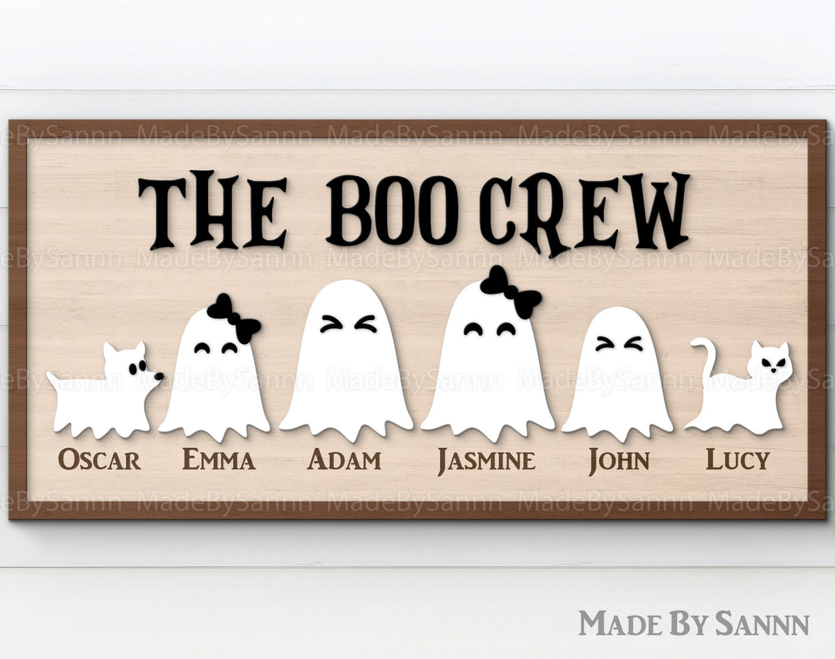 Halloween Ghost Family Sign SVG, Cute Ghosts Svg, Halloween Sign svg, Ghost svg, Halloween Laser Cut Files, Halloween svg,  Svg