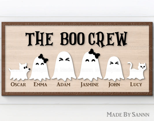 Halloween Ghost Family Sign SVG, Cute Ghosts Svg, Halloween Sign svg, Ghost svg, Halloween Laser Cut Files, Halloween svg,  Svg