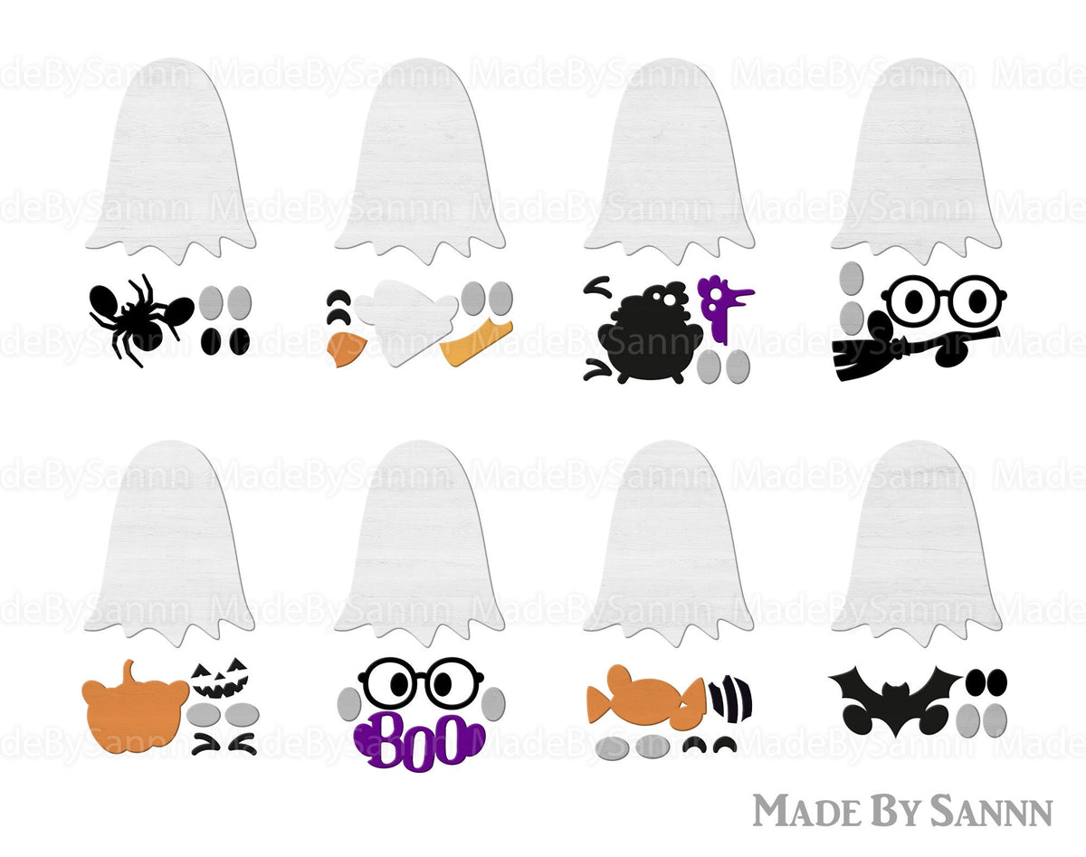 Cute Ghosts Bundle SVG, Halloween svg, Ghost Bundle svg, Halloween Laser Cut Files, Glowforge Halloween Bundle Svg, Halloween sign cut file