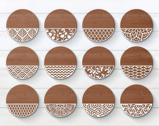 Patterned Door Hanger Svg, Door Hanger Bundle Svg, Welcome Sign SVG, SVG Template Bundle,  File, Vector File, Wood Cutting dxf, eps