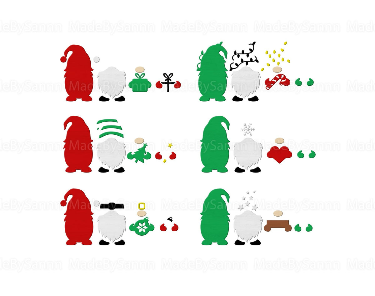 Christmas Gnome Bundle SVG, Christmas Decor, Christmas Gnome Ornaments Svg, Gnomes Sign, Laser Cut, Glowforge Svg, Files for CriCut