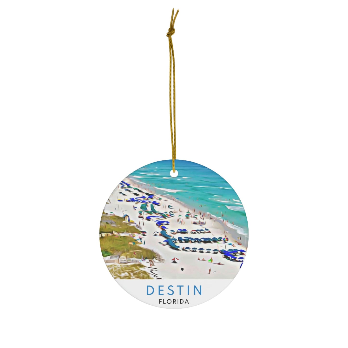 Destin Florida Christmas Ornament, Beach Vacation Souvenir, Holiday Gift