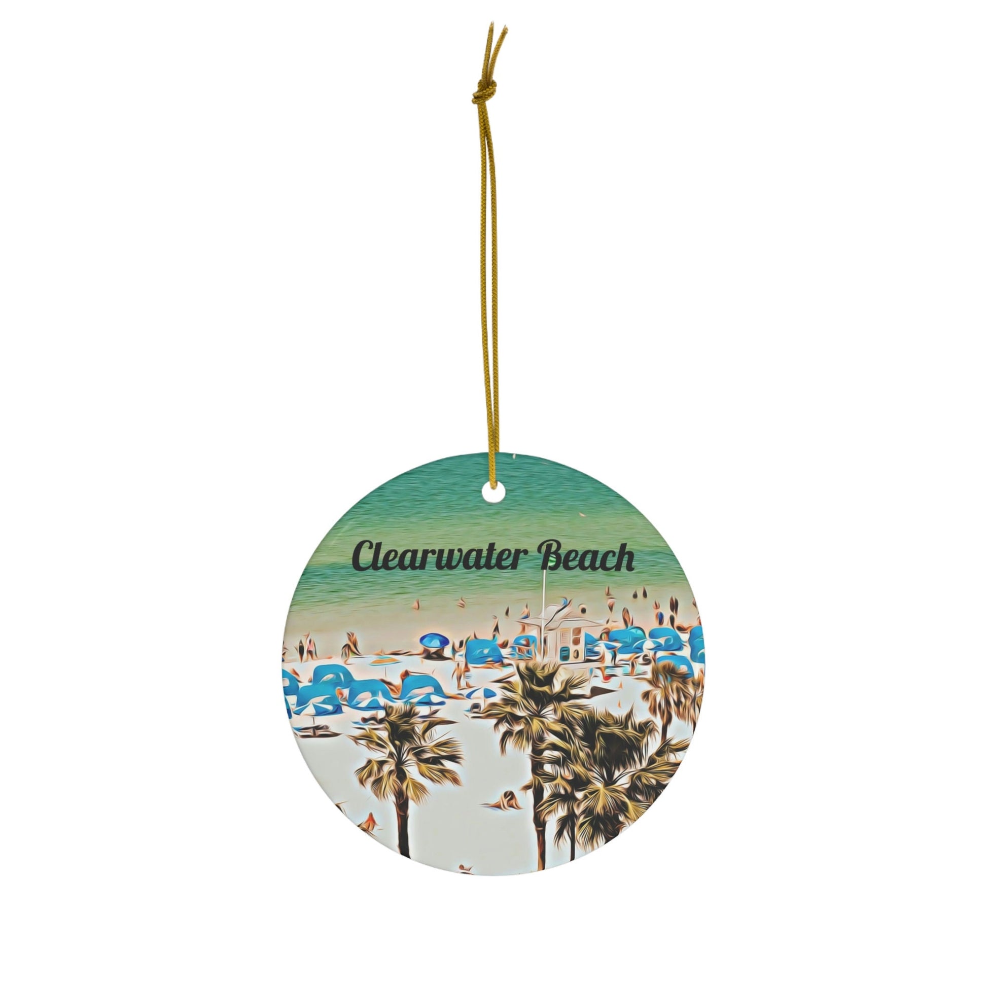 Clearwater Beach Florida Ornament, Beach Travel Souvenir, Holiday Decor