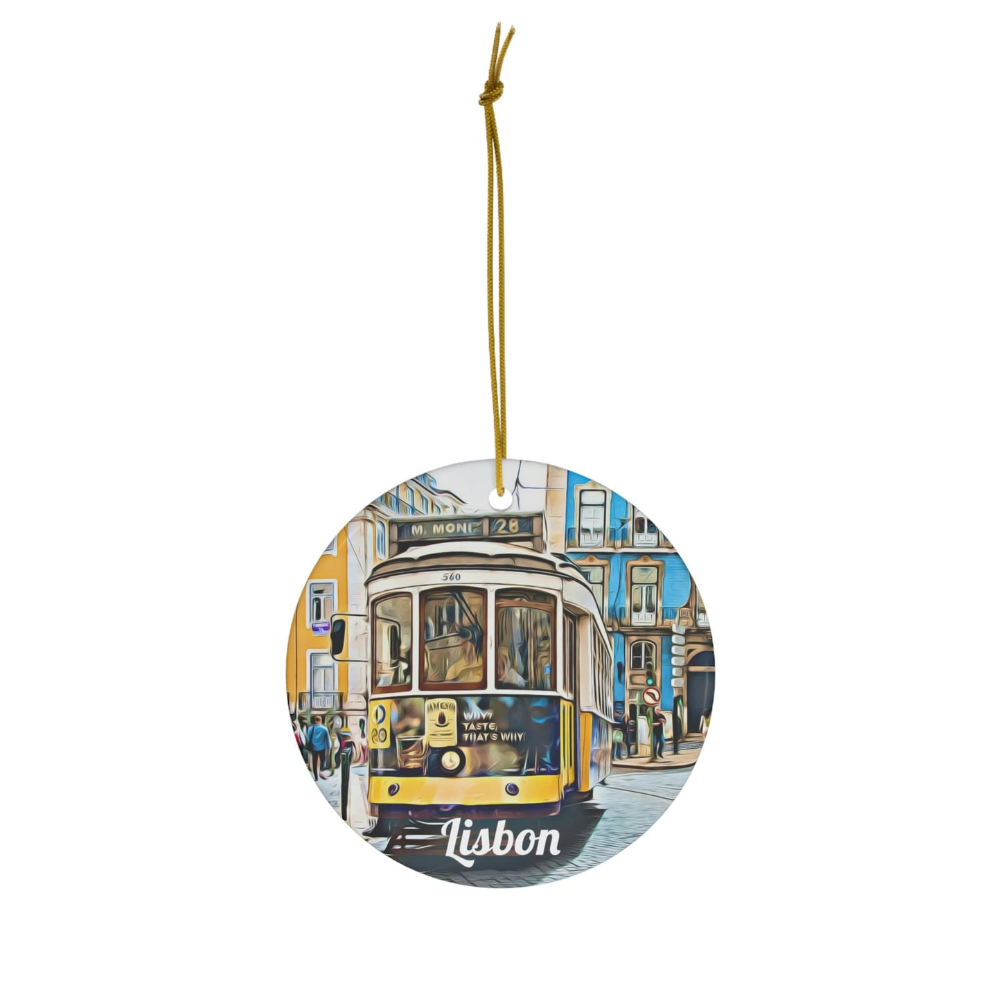 Lisbon Portugal Christmas Ornament, European Travel Souvenir, Holiday Gift