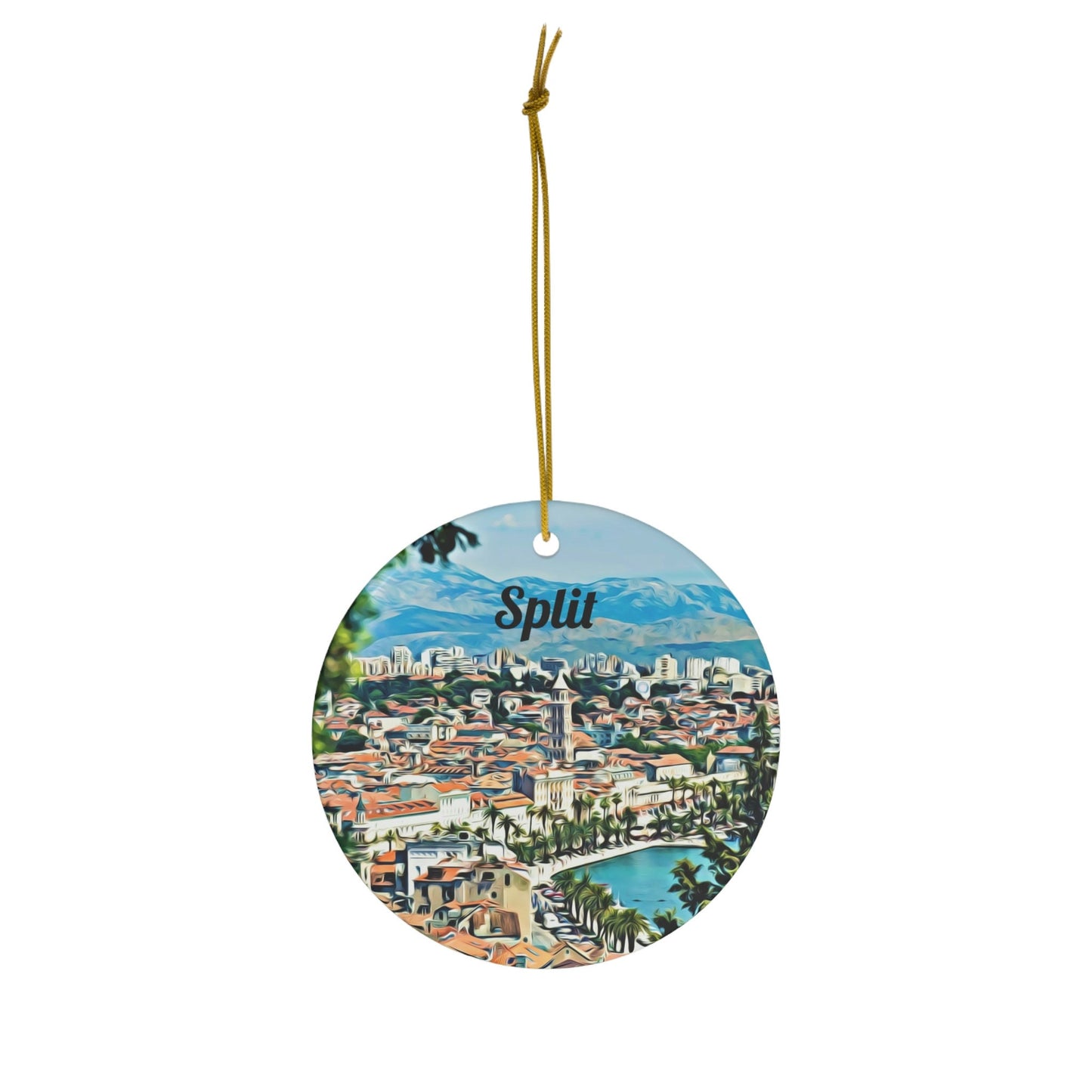 Split Croatia Travel Ornament, Coastal Souvenir, Holiday Decor