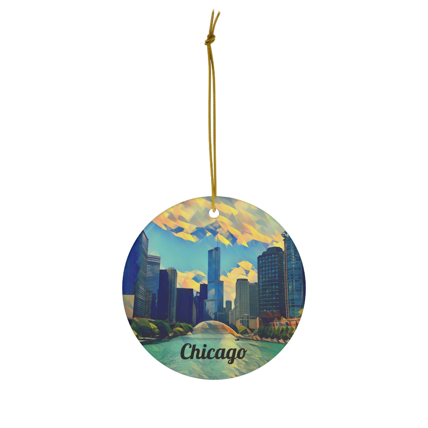 Chicago Ornament, Chicago Christmas, Christmas Gift, Christmas Ornament, Tree Ornament, Newlywed Ornament, Housewarming Gift, Chicago Gift