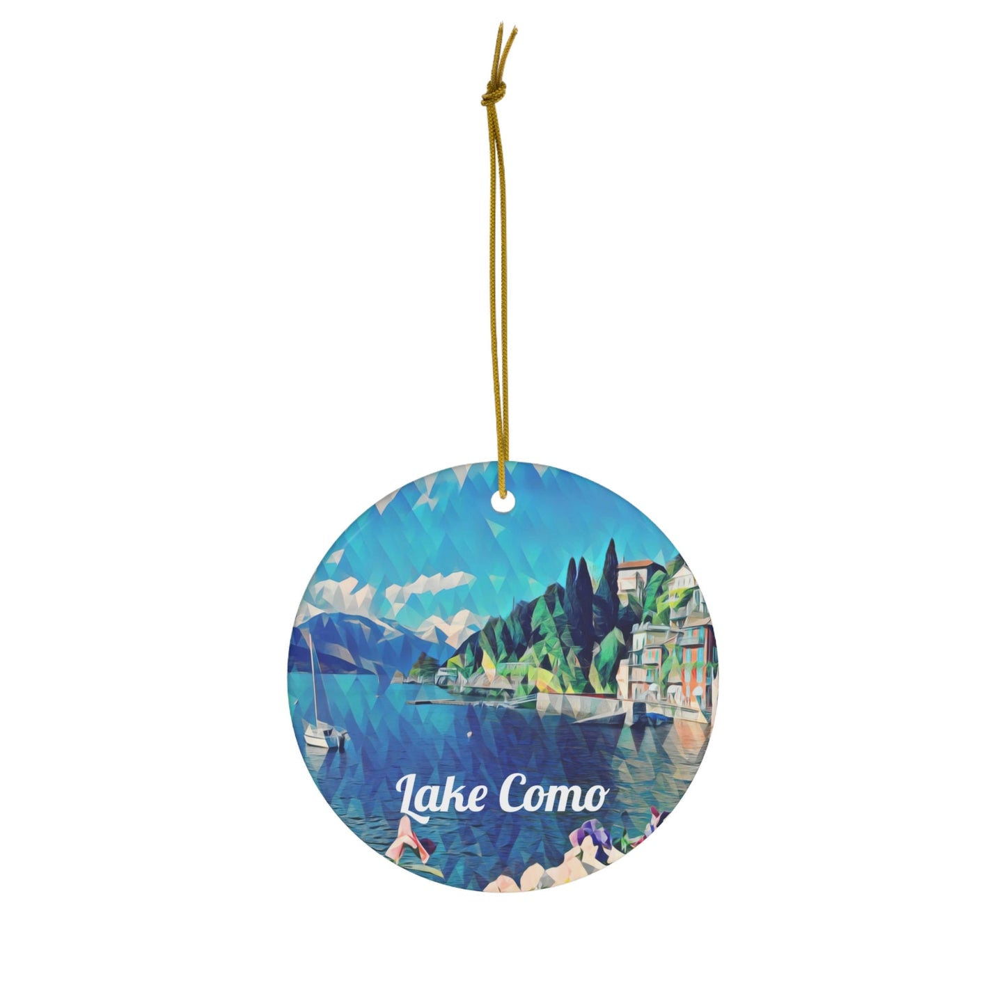 Lake Como Christmas Ornament, Italy Travel Souvenir, Holiday Gift