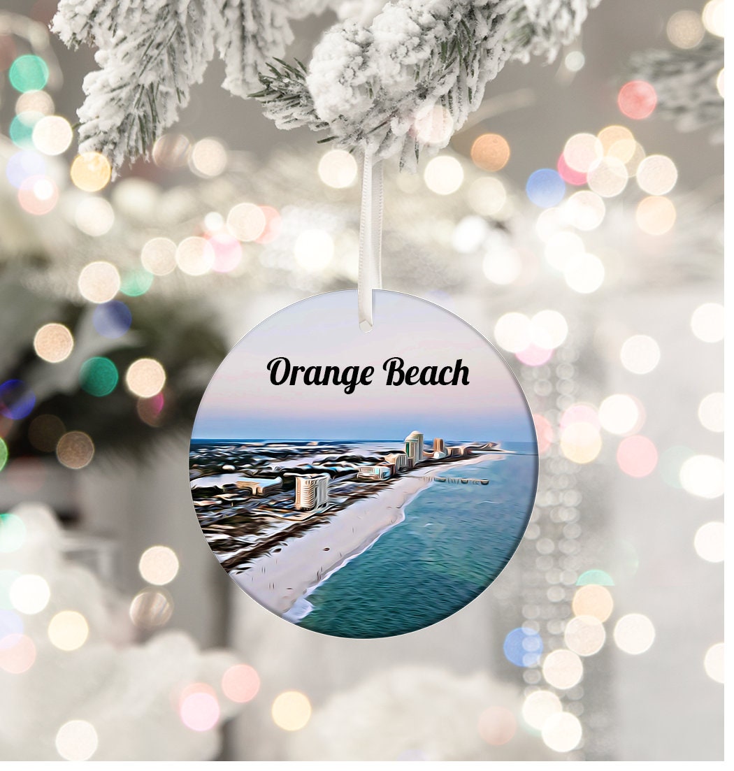 Orange Beach Ornament, Christmas Ornament, Orange Beach Christmas, Tree Ornament, Christmas Gift, Travel Gift, Holiday Decoration, Alabama