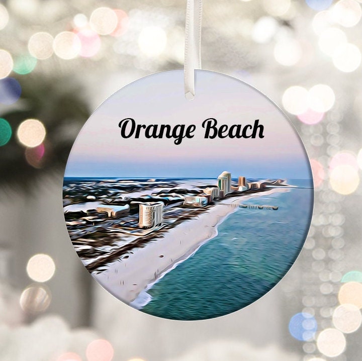 Orange Beach Ornament, Christmas Ornament, Orange Beach Christmas, Tree Ornament, Christmas Gift, Travel Gift, Holiday Decoration, Alabama