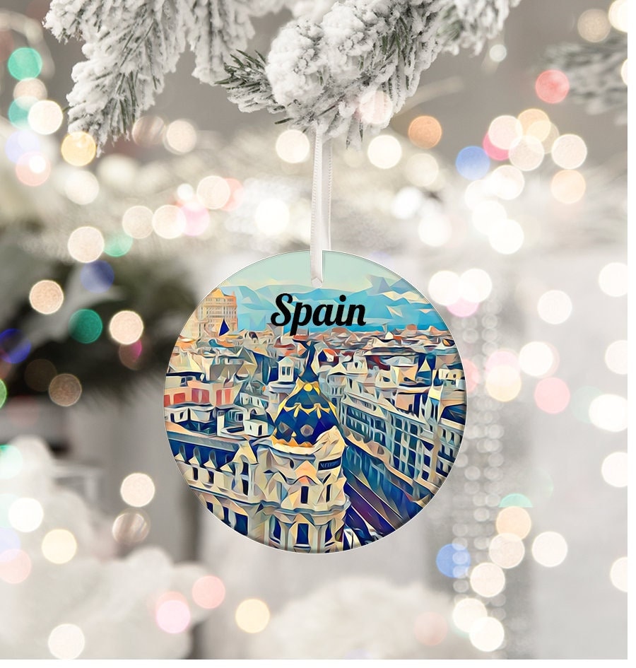 Spain Ornament, Christmas Ornament, Tree Ornament, Spain Christmas, Christmas Gift, Newlywed Ornament, Housewarming Gift, Spain, Travel