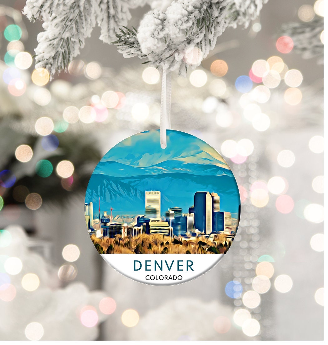 Denver Christmas Ornament, Colorado Travel Souvenir, Gift for Travelers