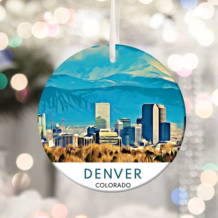 Denver Christmas Ornament, Colorado Travel Souvenir, Gift for Travelers