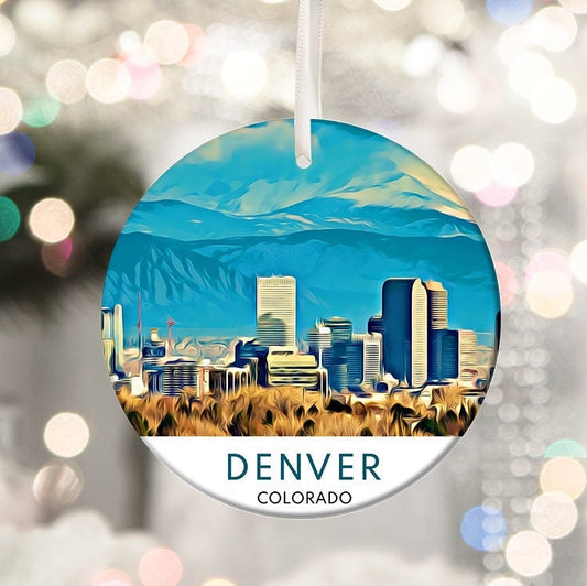 Denver Christmas Ornament, Colorado Travel Souvenir, Gift for Travelers