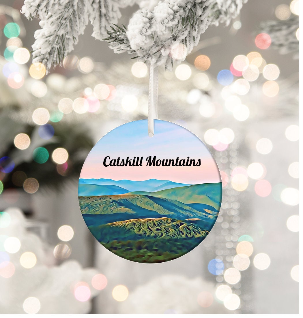 Catskill Mountains Christmas Ornament, New York Travel Souvenir, Holiday Gift