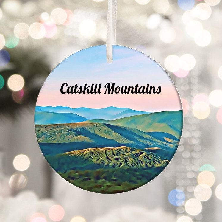 Catskill Mountains Christmas Ornament, New York Travel Souvenir, Holiday Gift