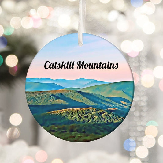 Catskill Mountains Christmas Ornament, New York Travel Souvenir, Holiday Gift