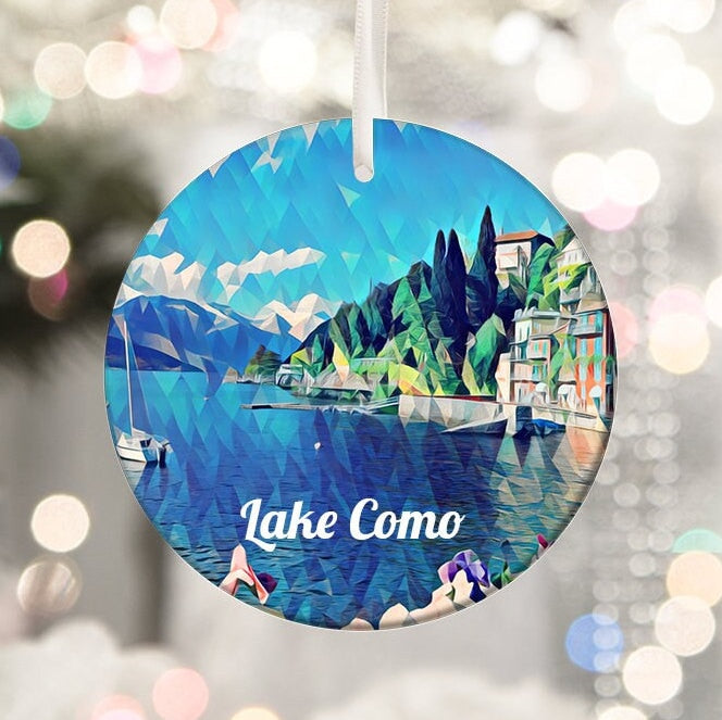Lake Como Christmas Ornament, Italy Travel Souvenir, Holiday Gift
