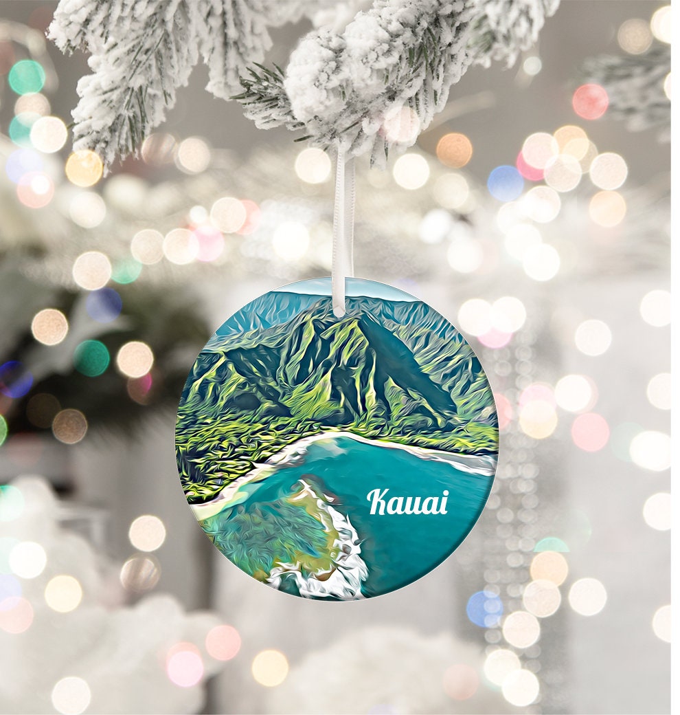 8. Kauai Ornament, Hawaiian Vacation Souvenir, Christmas Decor