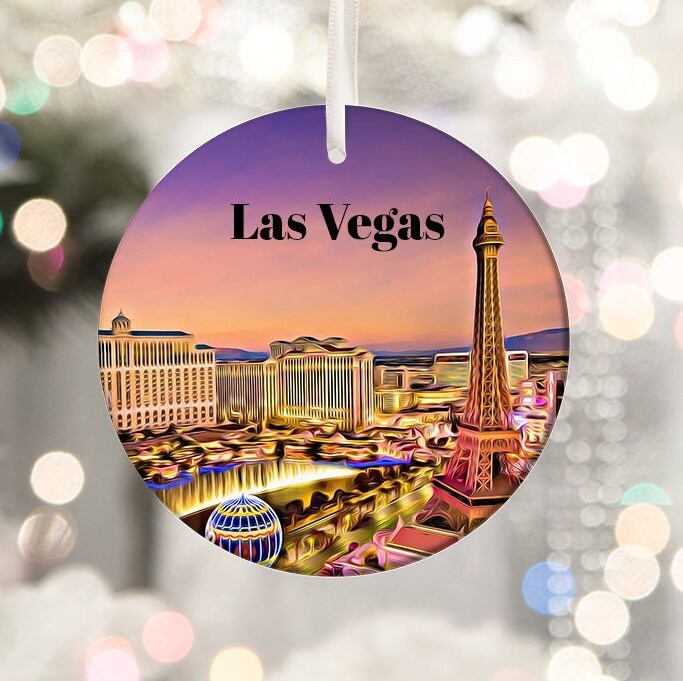 Las Vegas Christmas Ornament, Nevada Vacation Keepsake, Tree Decor