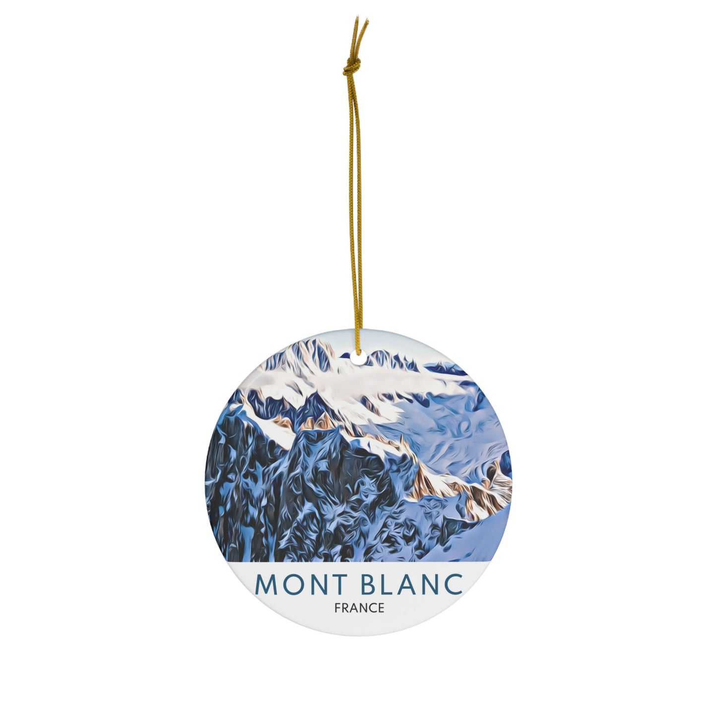 Mont Blanc Christmas Ornament, Alpine Travel Souvenir, Holiday Gift