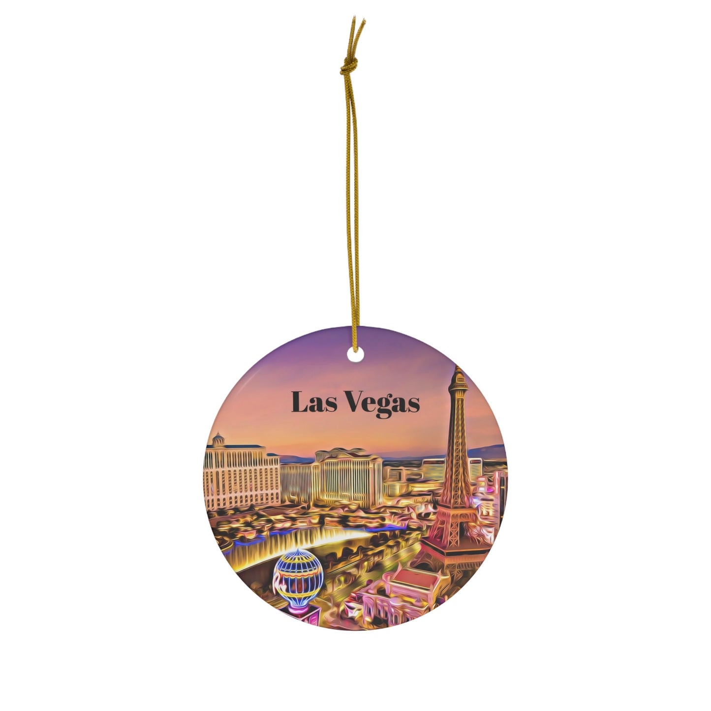 Las Vegas Christmas Ornament, Nevada Vacation Keepsake, Tree Decor