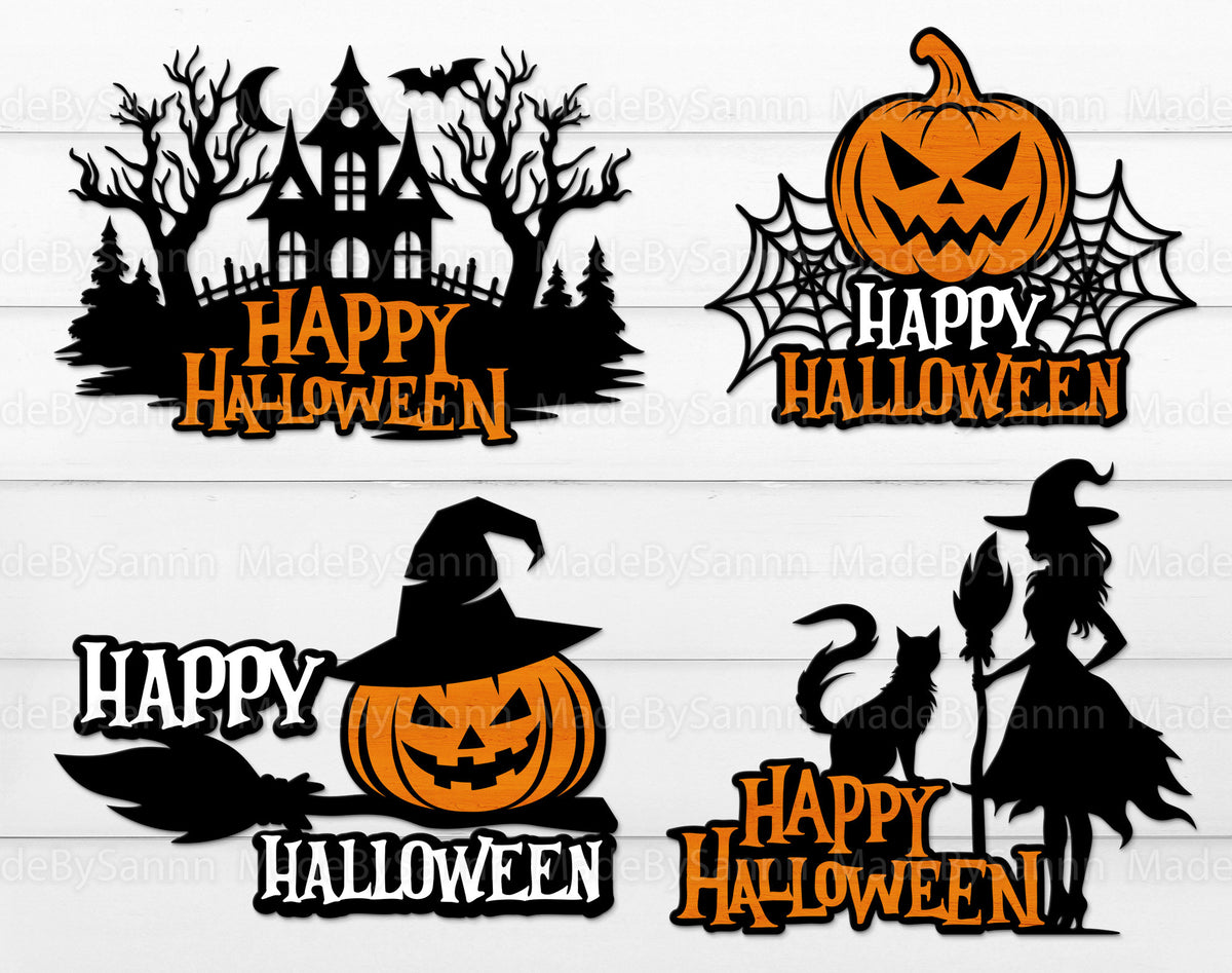 Halloween Door Hanger Bundle Svg, Halloween Welcome Sign Svg, Halloween Pumpkin, Happy Halloween Svg, Halloween  File, Witch Svg