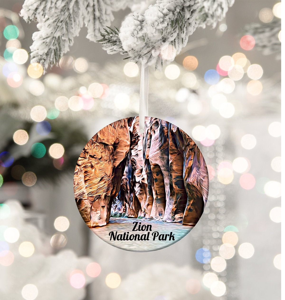 Zion National Park Christmas Ornament, Utah Travel Souvenir, Holiday Gift