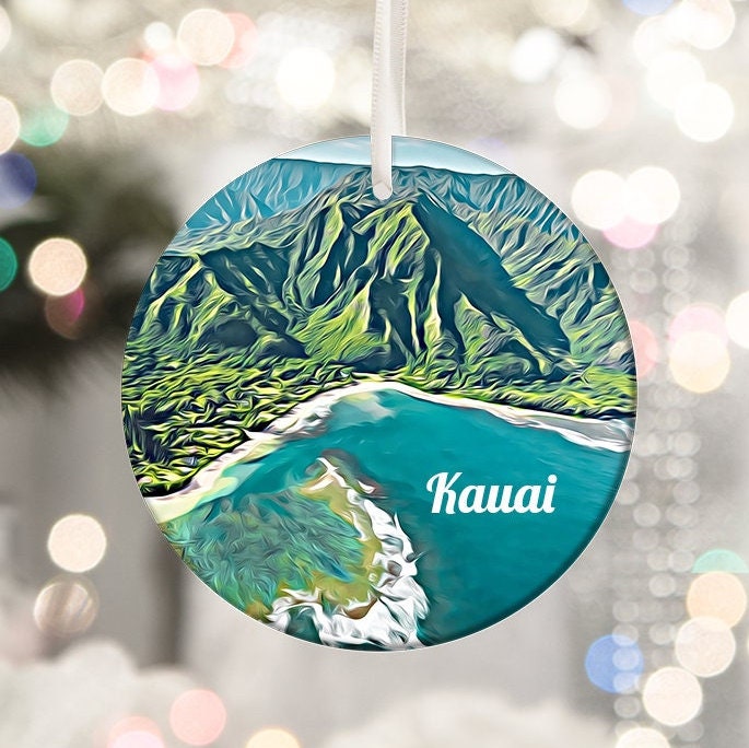 8. Kauai Ornament, Hawaiian Vacation Souvenir, Christmas Decor