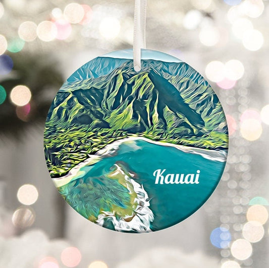 8. Kauai Ornament, Hawaiian Vacation Souvenir, Christmas Decor