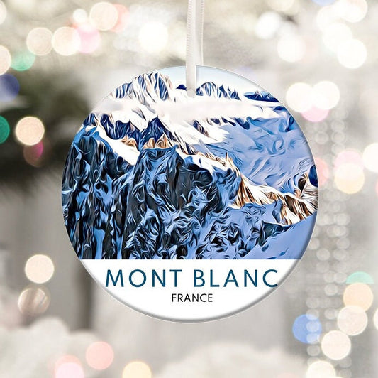 Mont Blanc Christmas Ornament, Alpine Travel Souvenir, Holiday Gift