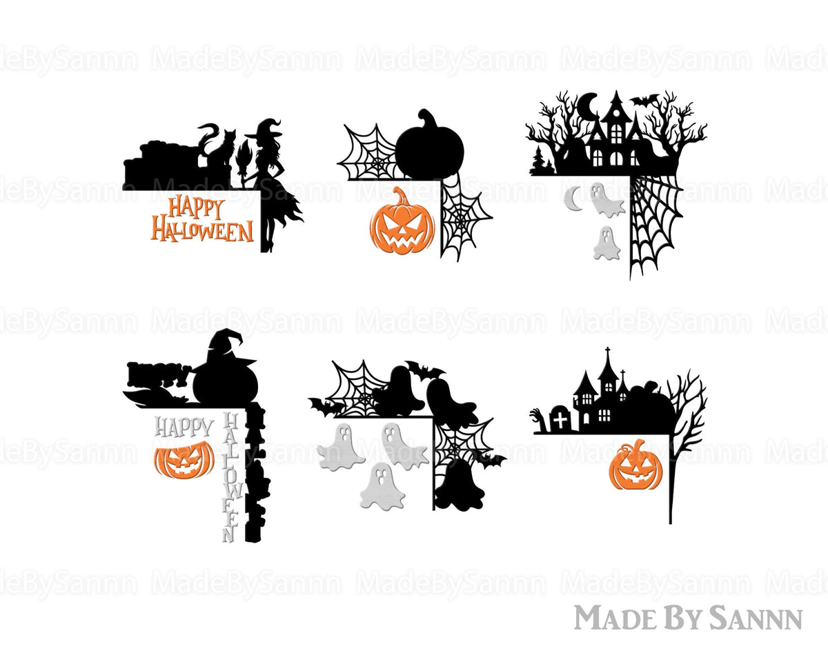 Halloween Door Corner Svg, Halloween Door Trim svg, Spooky House Svg, Halloween Home Decor, Halloween Door Hanger svg, Glowforge Halloween