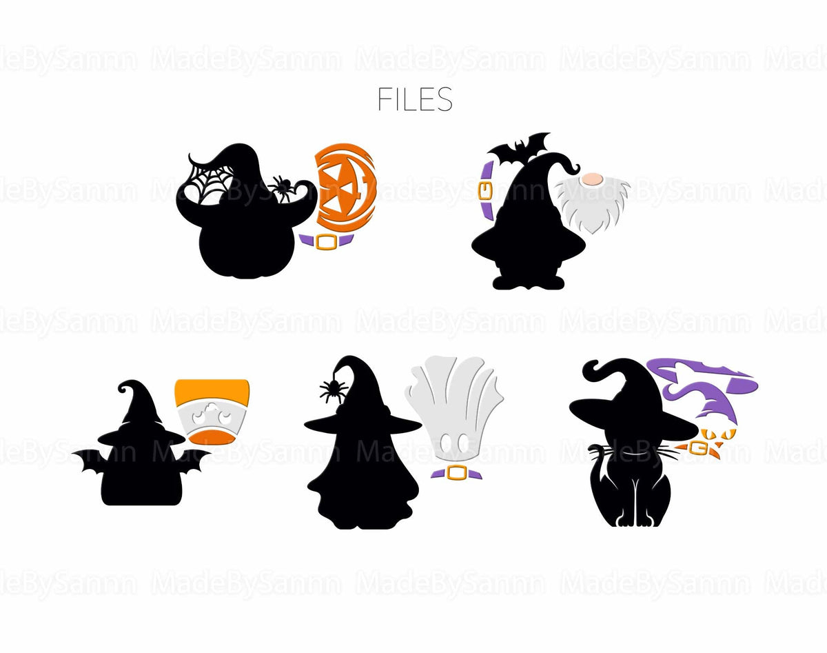 Cute Halloween Ornaments Svg, Halloween svg, Ghost Svg, Gnome Svg, Halloween Laser Cut Files, Glowforge Svg, Pumpkin Svg, Halloween Decor