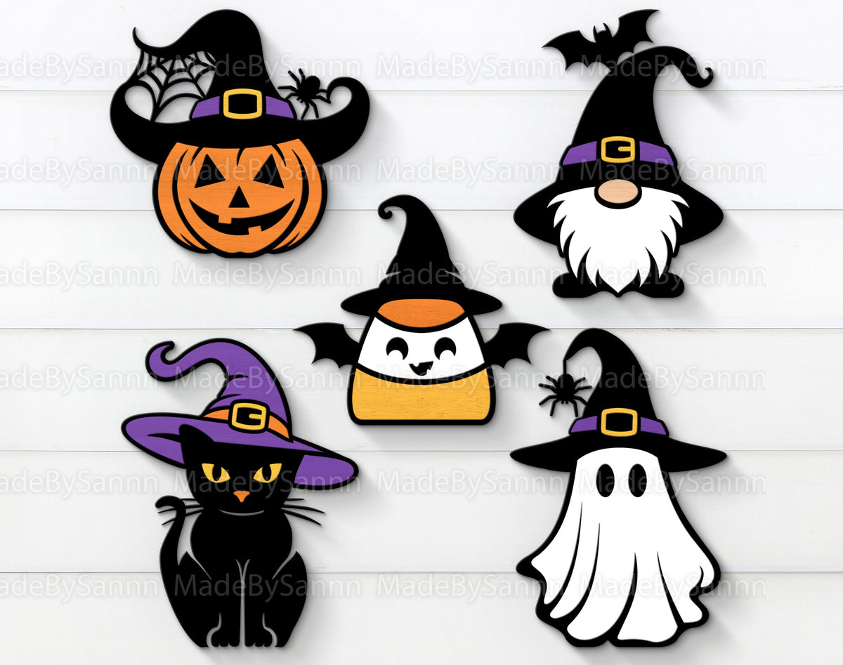 Cute Halloween Ornaments Svg, Halloween svg, Ghost Svg, Gnome Svg, Halloween Laser Cut Files,  Svg, Pumpkin Svg, Halloween Decor