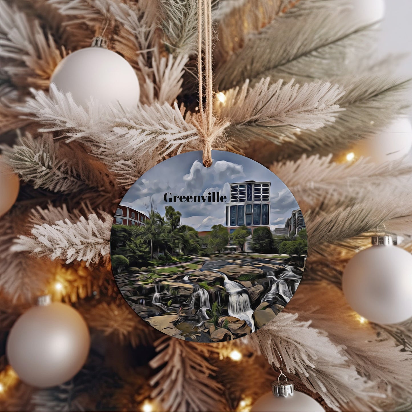 Greenville Christmas Ornament, Christmas Gift, Greenville Gift, Greenville Travel, Christmas Decor, Greenville Souvenir, Travel Gift