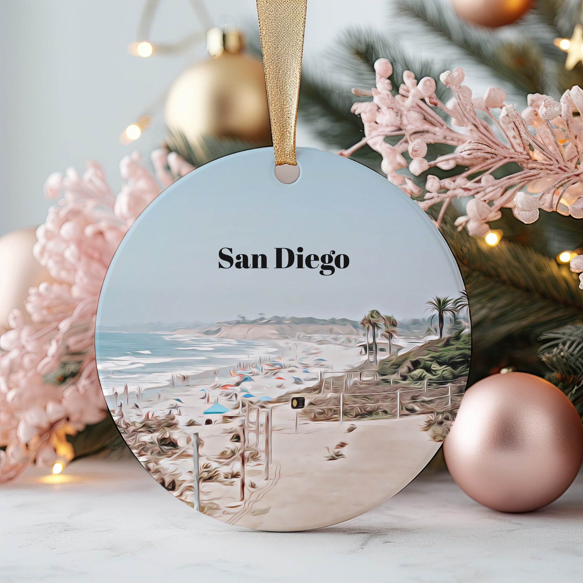 San Diego Ornament, Christmas Ornament, San Diego Gift, Christmas Gift, Christmas Decor, San Diego Souvenir, San Diego Travel, Travel Gift