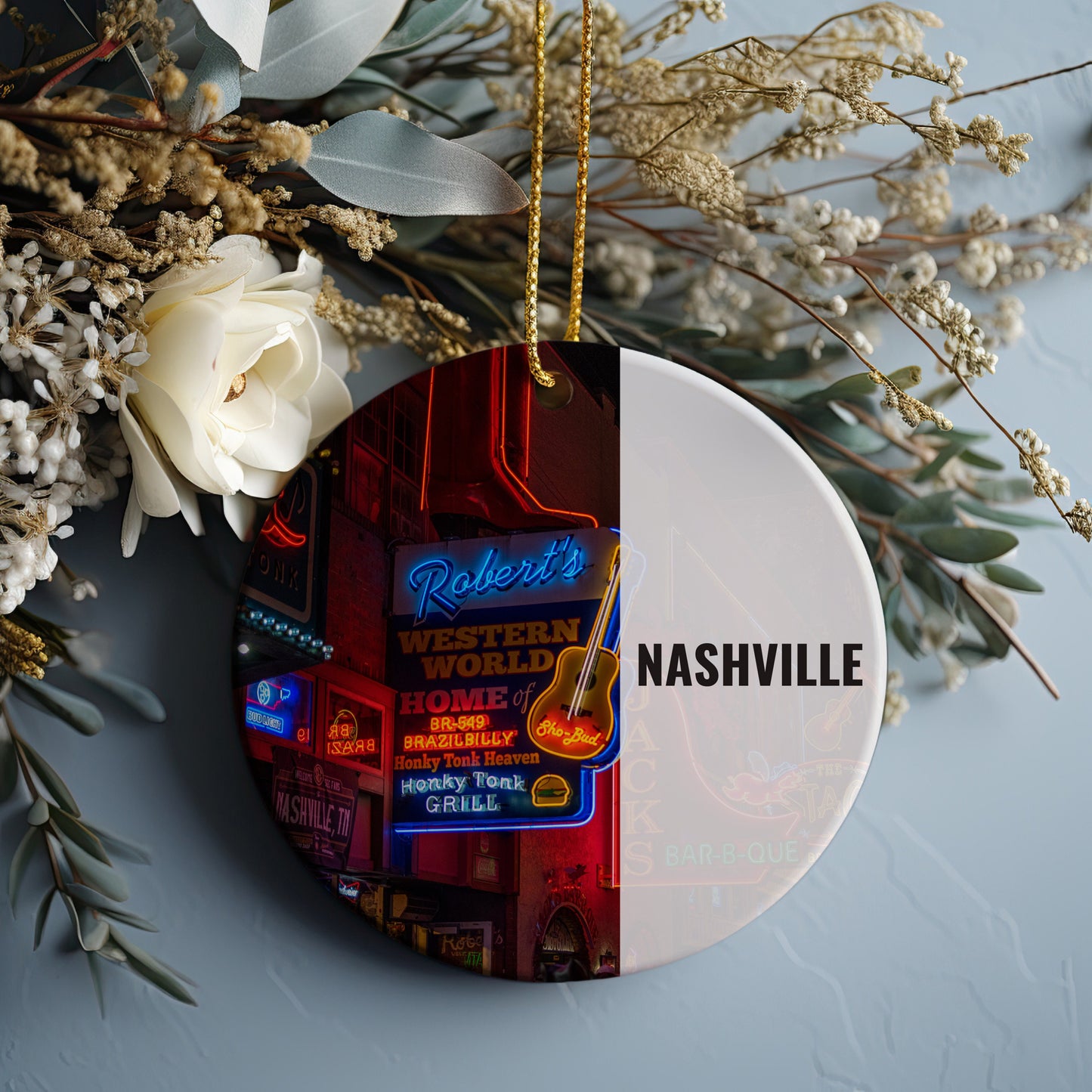Nashville Ornament, Christmas Ornament, Nashville Gift, Christmas Gift, Christmas Decor, Nashville Souvenir, Nashville Travel, Travel Gift