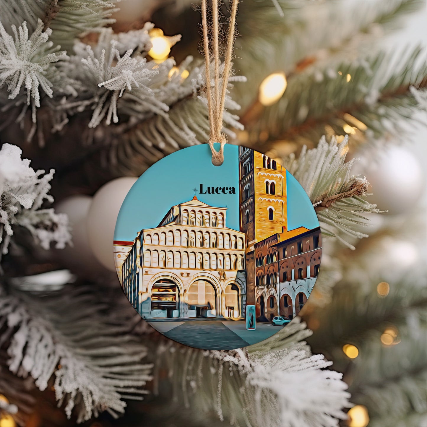 Lucca Christmas Ornament, Christmas Gift, Lucca Gift, Lucca Travel, Christmas Decor, Lucca Souvenir, Travel Gift, Tree Ornaments