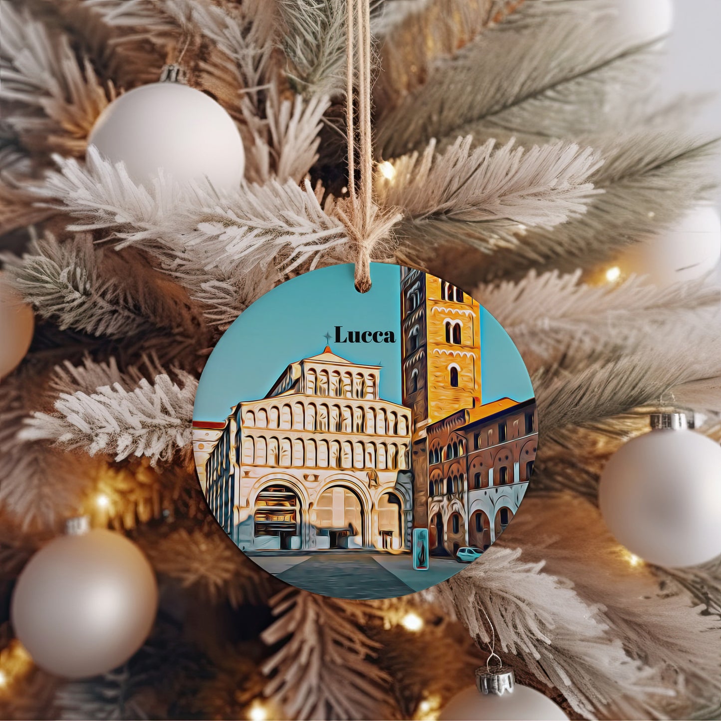 Lucca Christmas Ornament, Christmas Gift, Lucca Gift, Lucca Travel, Christmas Decor, Lucca Souvenir, Travel Gift, Tree Ornaments