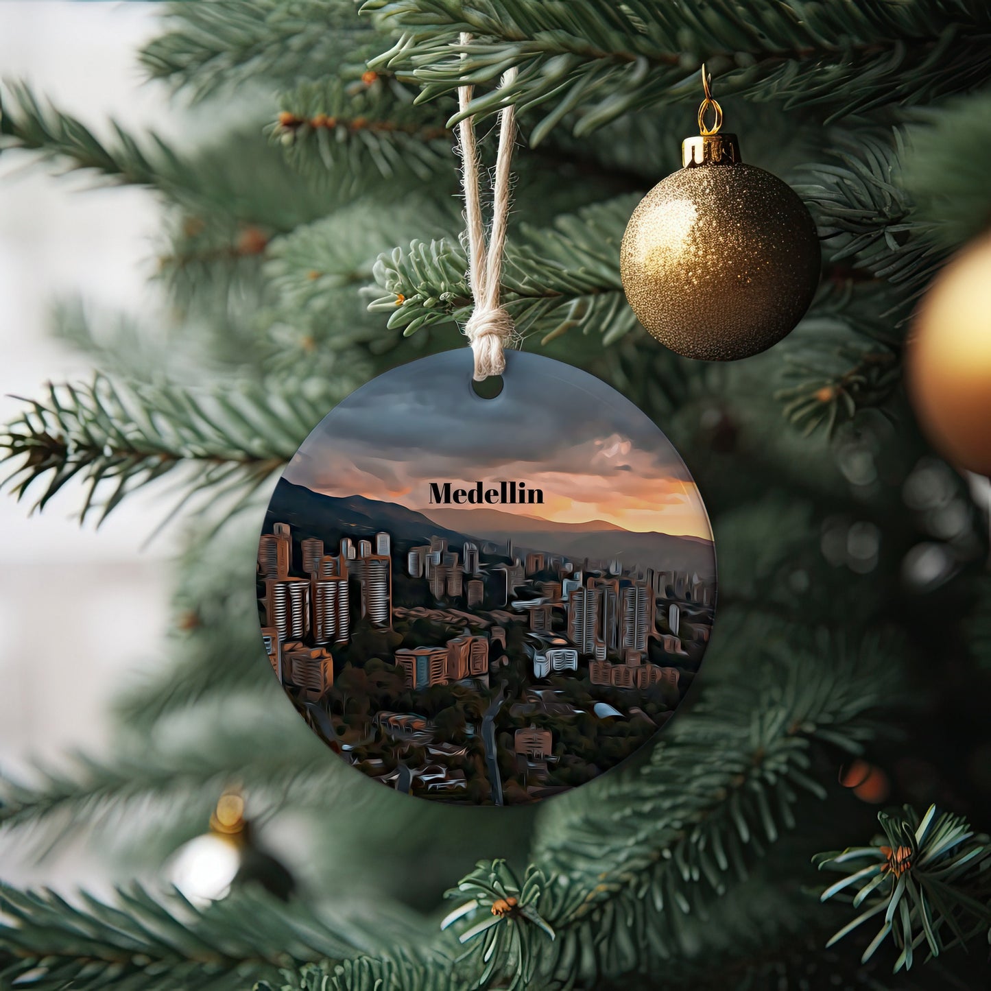 Medellin Ornament, Christmas Ornament, Medellin Gift, Christmas Gift, Medellin Christmas, Medellin, Medellin Travel, Christmas Travel