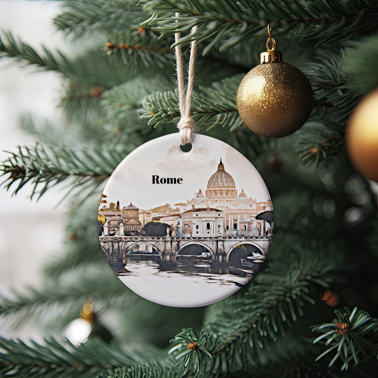 Rome Christmas Ornament, Christmas Gift, Rome Gift, Rome Travel, Christmas Decor, Rome Souvenir, Travel Gift, Tree Ornaments