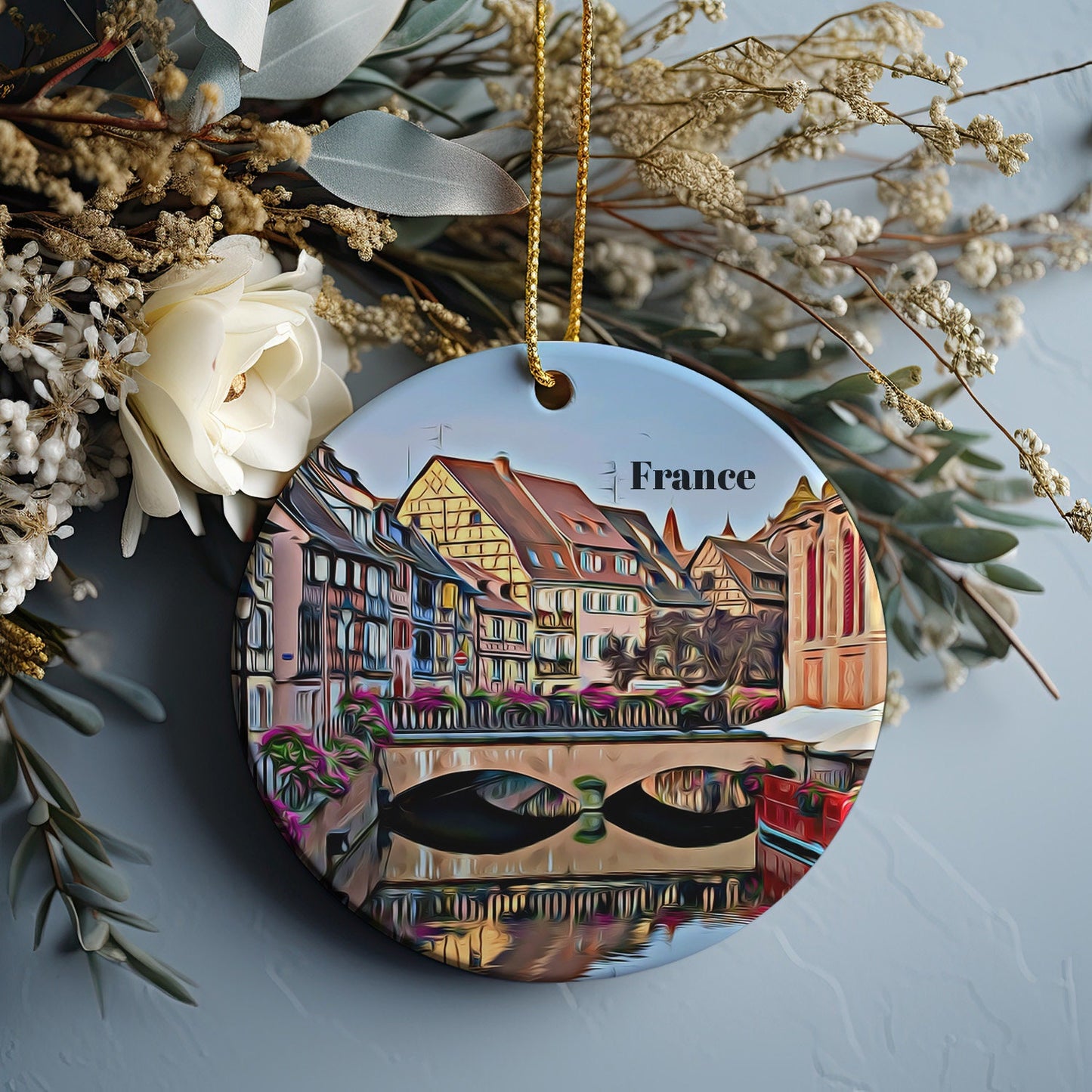 Colmar France Christmas Ornament, Alsace Travel Souvenir, Holiday Gift