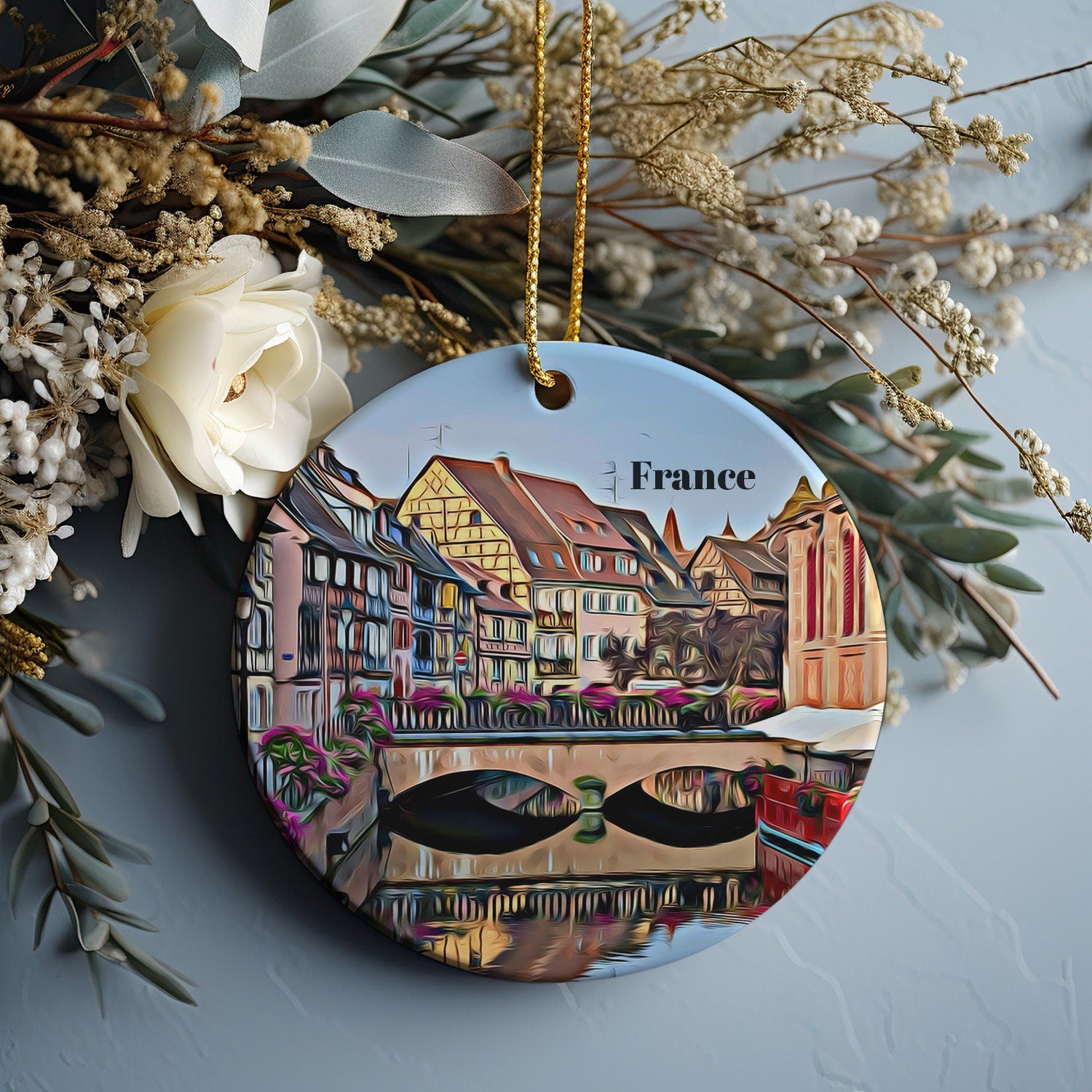 Colmar France Christmas Ornament, Alsace Travel Souvenir, Holiday Gift